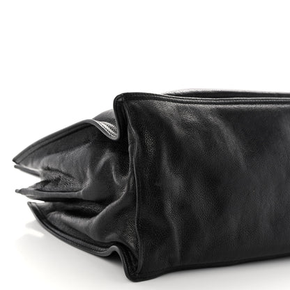 Prada Glace Calfskin Etiquette Shopping Bag Black Astrale 9 of 10