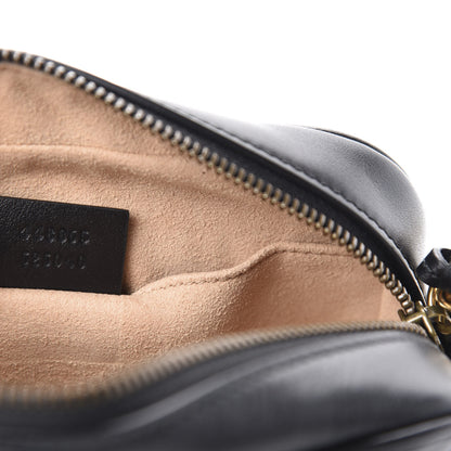 Gucci Calfskin Matelasse Mini GG Marmont Chain Shoulder Bag Black 9 of 10