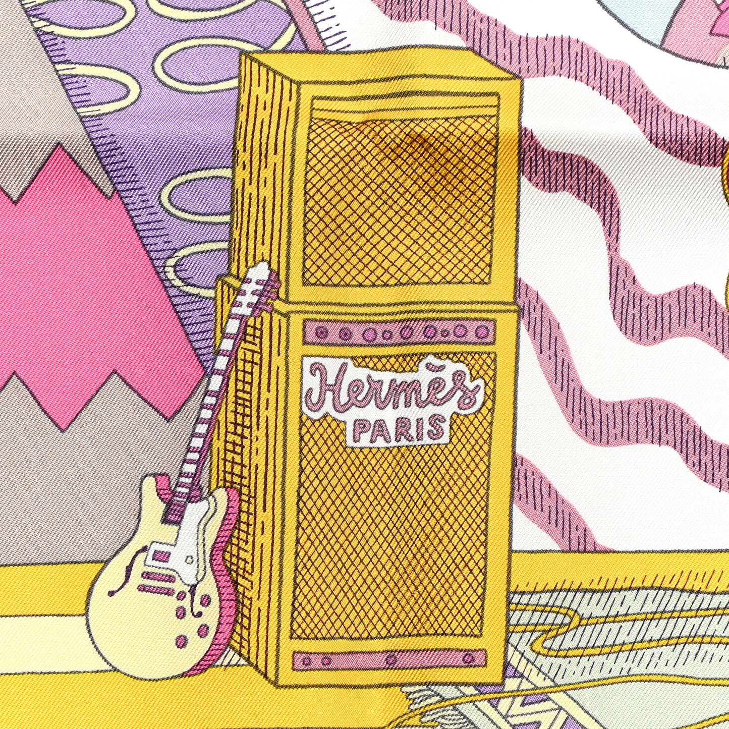 Silk Le Premier Chant Scarf 90 Violet Bleu Glacier