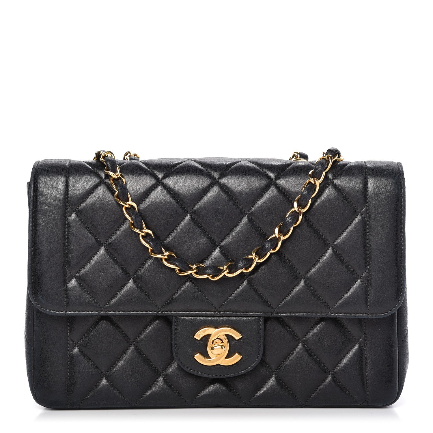 Chanel Lambskin Quilted Small Single Flap Black 1 of 10