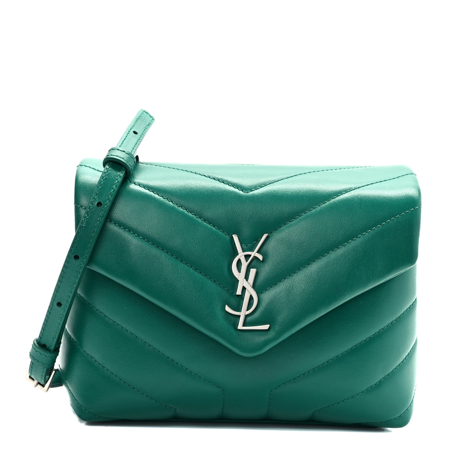 Calfskin Y Quilted Monogram Toy Loulou Crossbody Bag Green Field