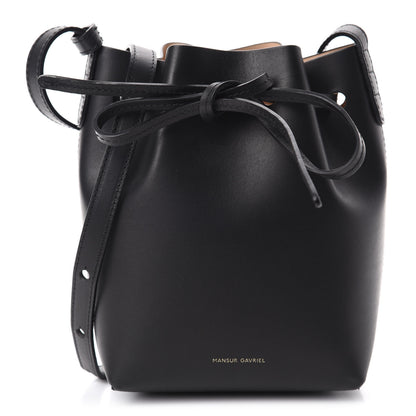 Mansur Gavriel Vegetable Tanned Calfskin Mini Mini Bucket Bag Black Ballerina 1 of 11