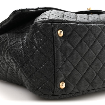 Chanel Grained Calfskin Quilted XXL Travel Flap Bag Black 9 of 10