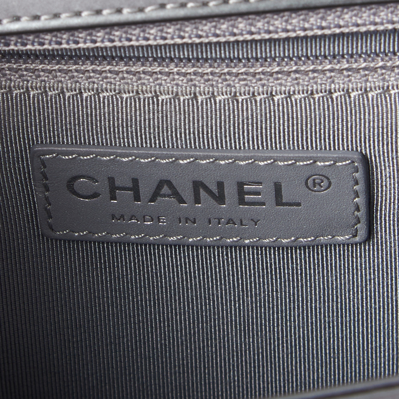 Glazed Calfskin Large Boy Flap Grey