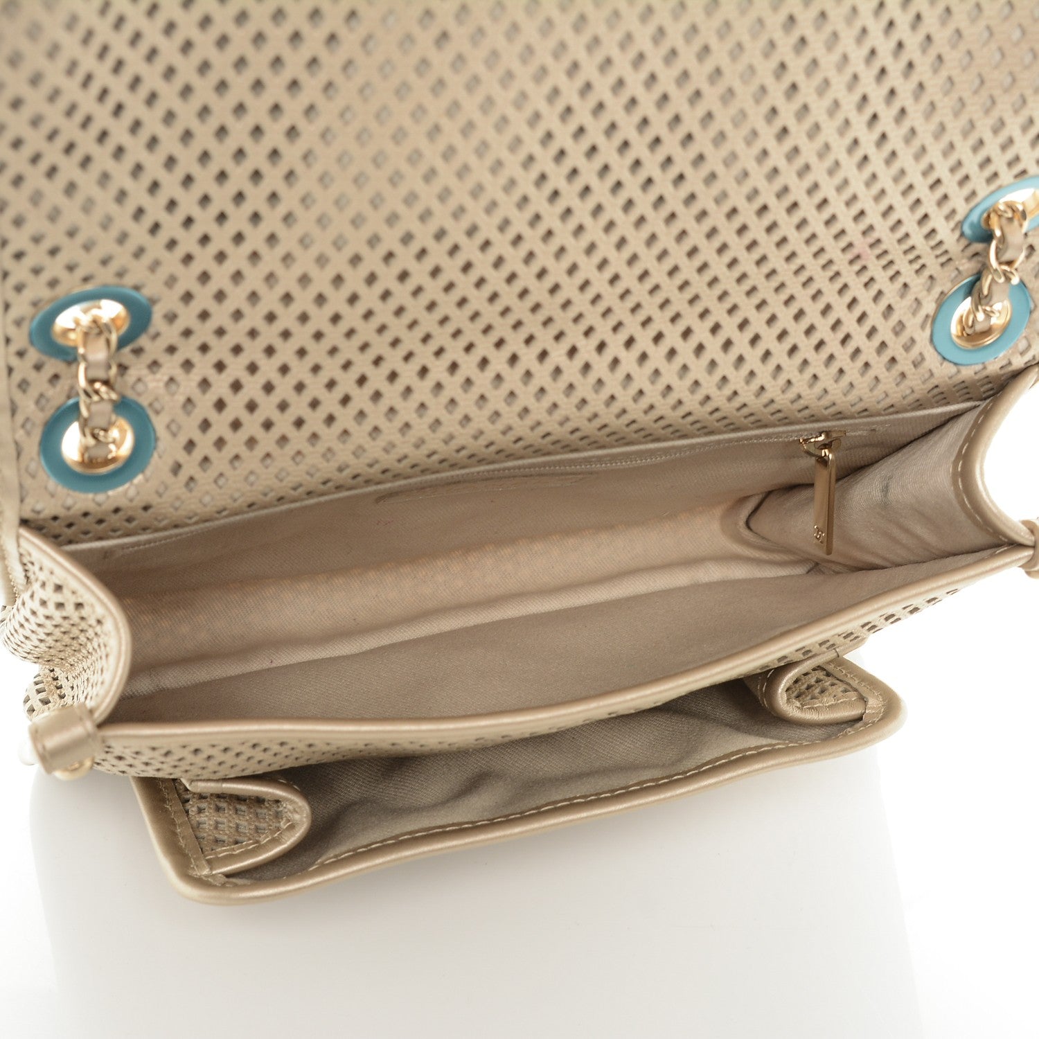 Chanel Metallic Perforated Calfskin Small Up In The Air Flap Light Gold 5 of 13