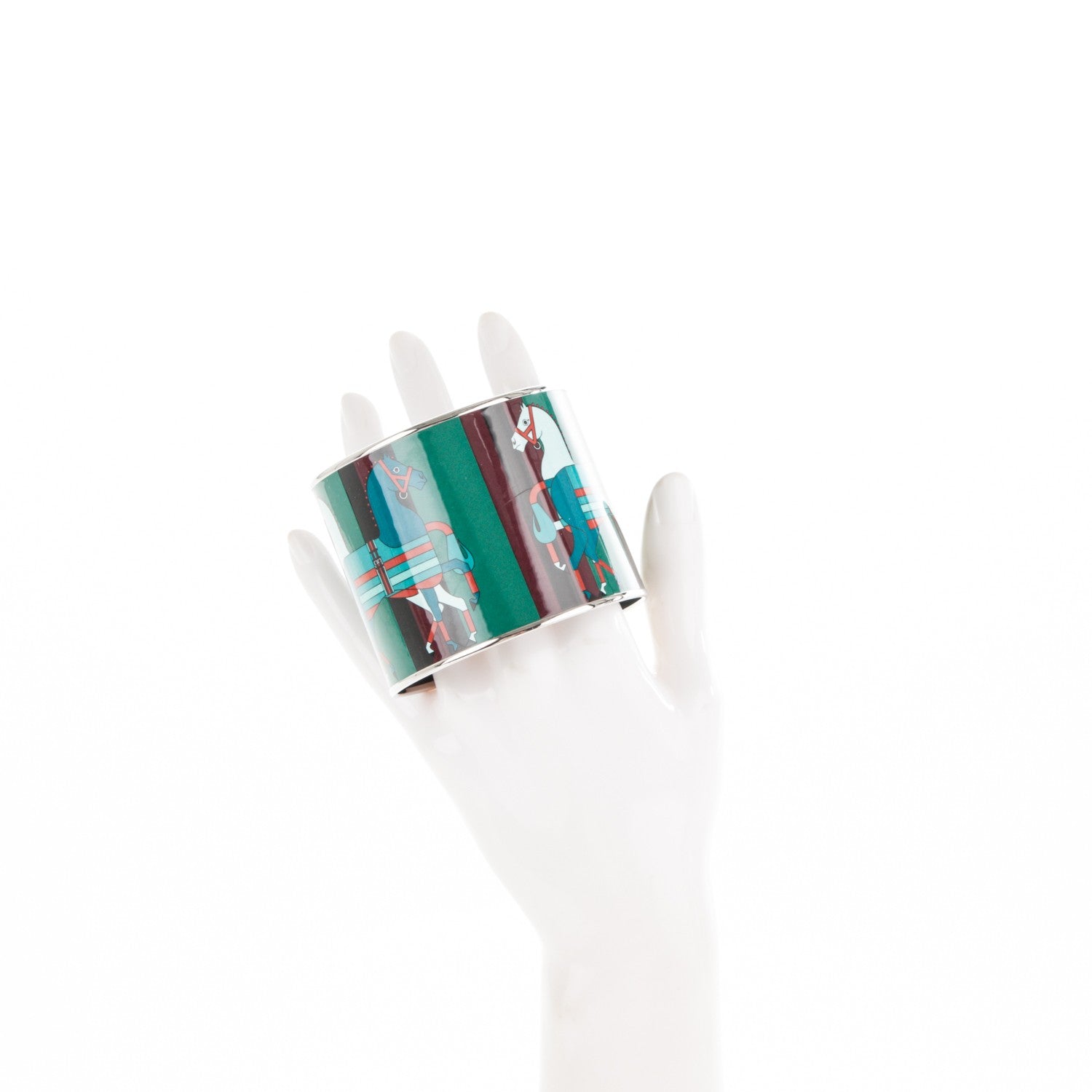 Hermes Enamel Printed Mega Wide Nouveau Rocabar Bracelet 70 Veneneux 2 of 4