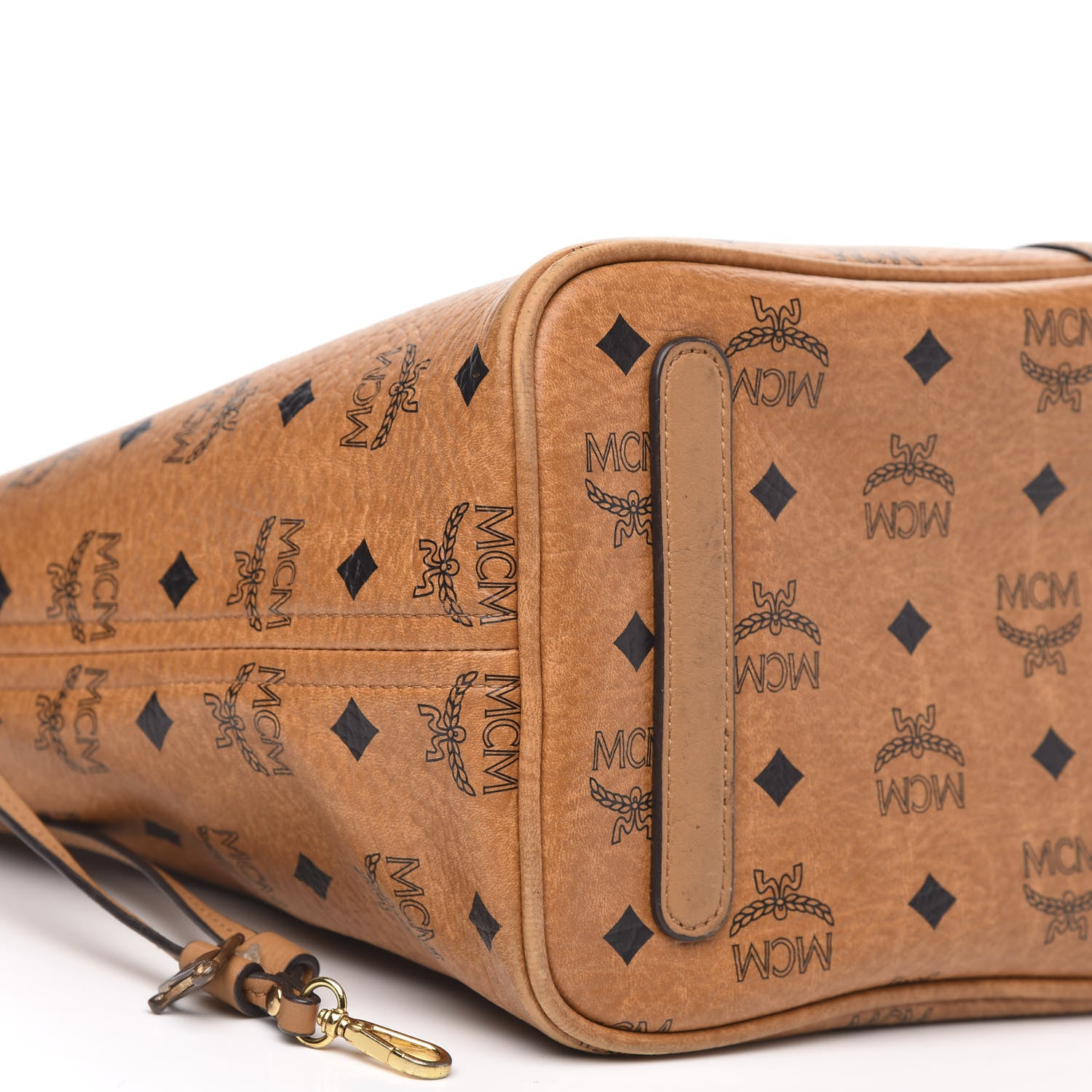 MCM Visetos Medium Liz Reversible Shopper Tote Cognac 10 of 21