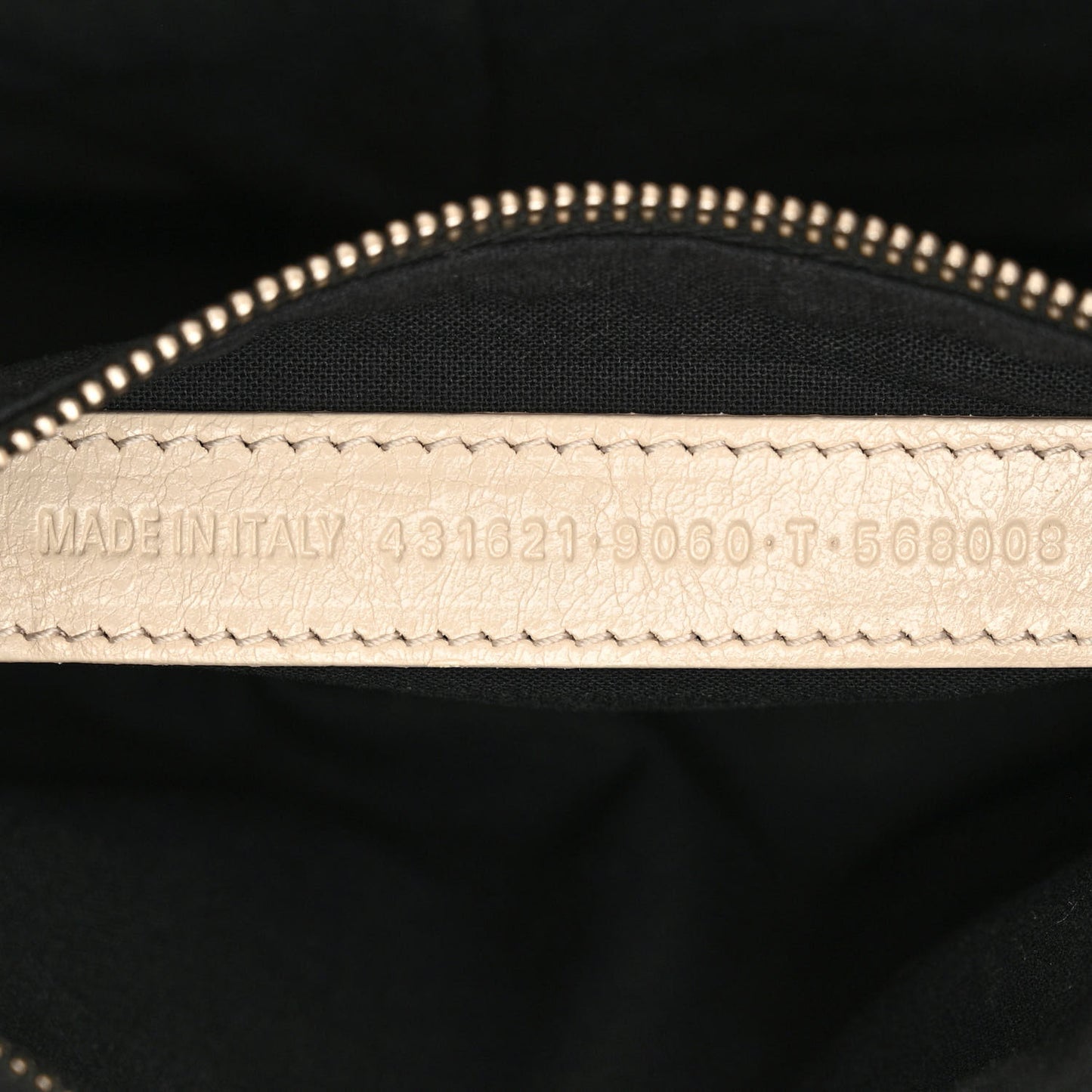 Agneau Classic Silver Hardware S City Logo Strap Light Beige Black