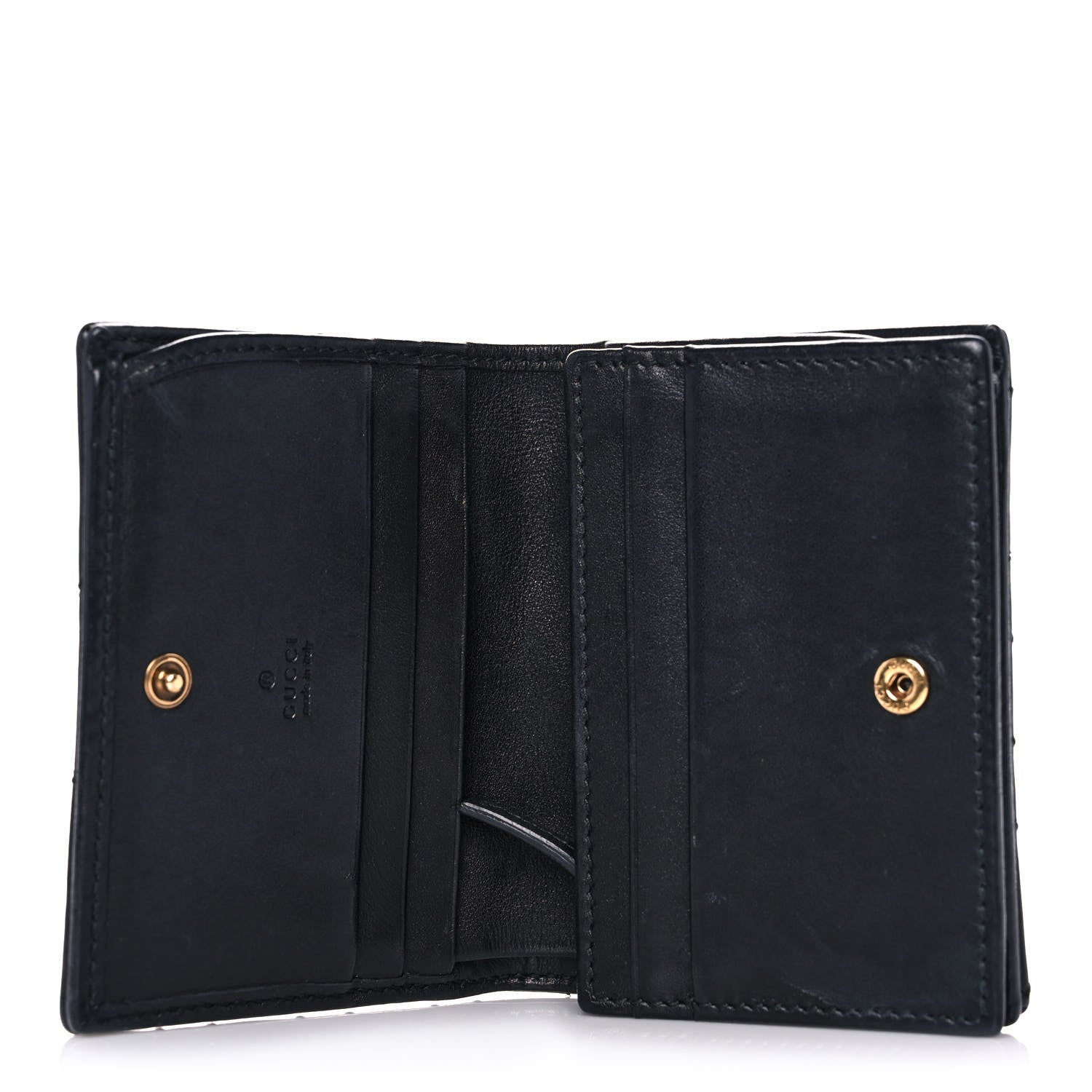Gucci Calfskin Matelasse GG Marmont Card Case Wallet Black 5 of 13