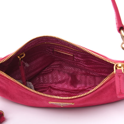 Prada Suede Box Shoulder Bag Peonia 5 of 12