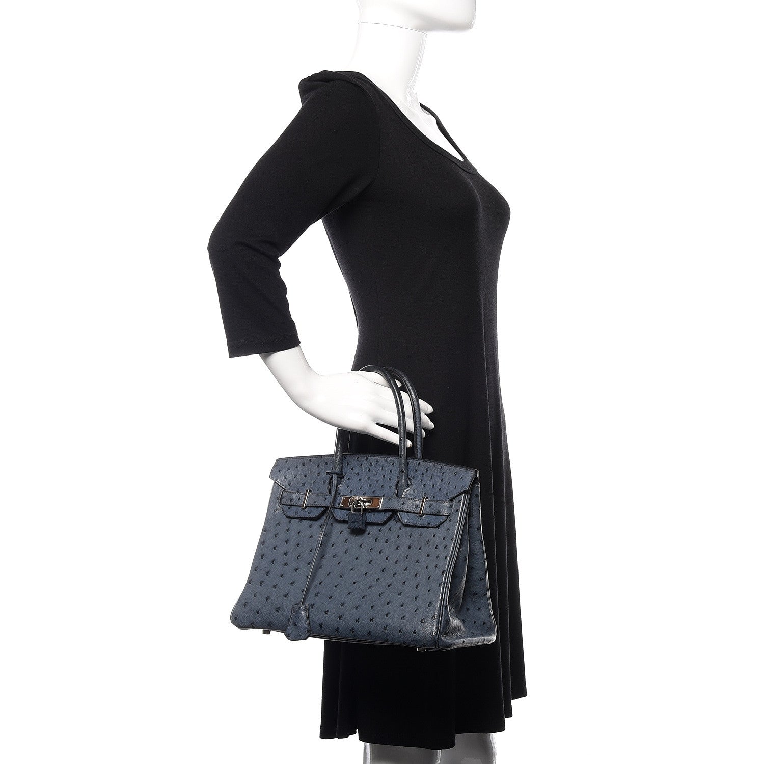 Hermes Ostrich Birkin 30 Bleu Roi 2 of 30