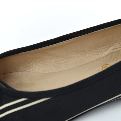 Chanel Fabric Grosgrain Cap Toe Ballerina Flats 39.5 Black 10 of 19