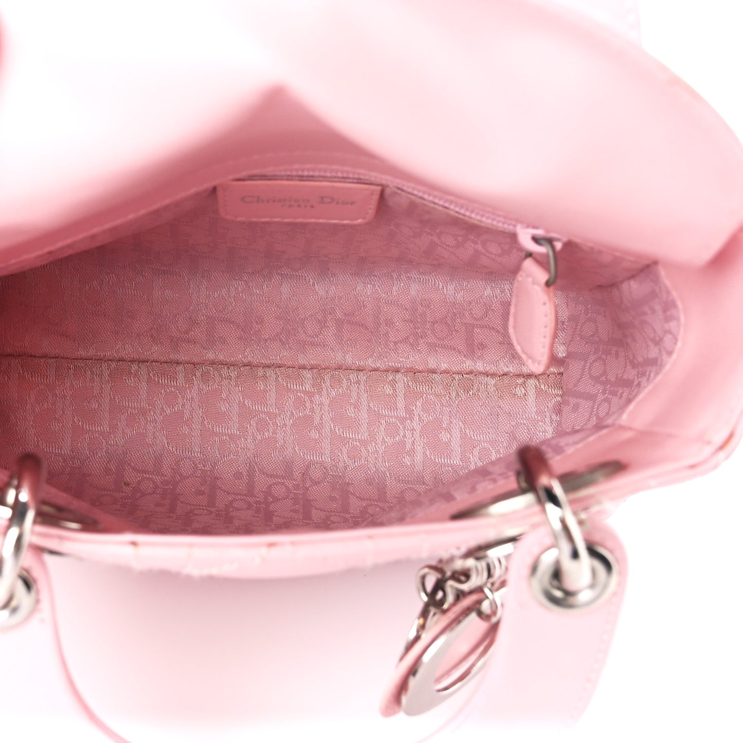 Lambskin Cannage Mini Lady Dior Rose Clair