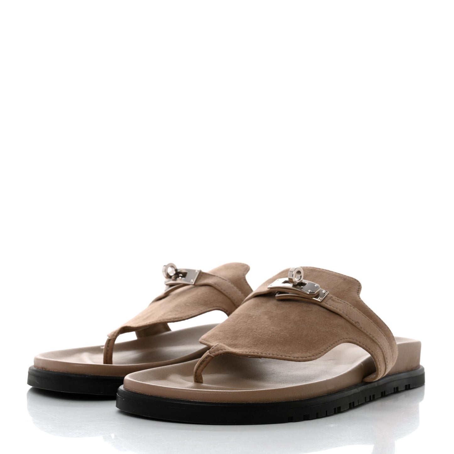 Suede Goatskin Womens Empire Sandals 40 Beige Sable