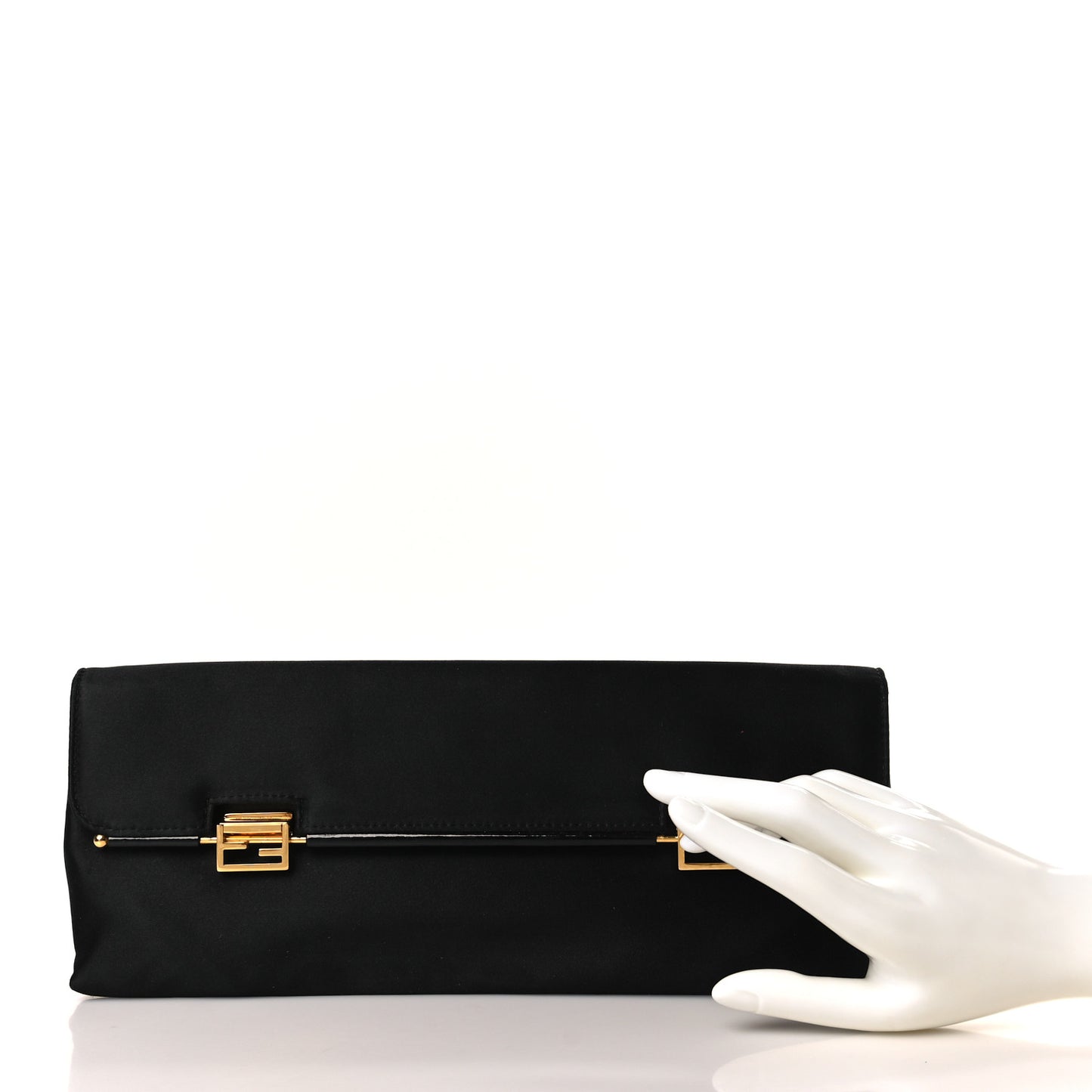 Satin FF Clutch Black