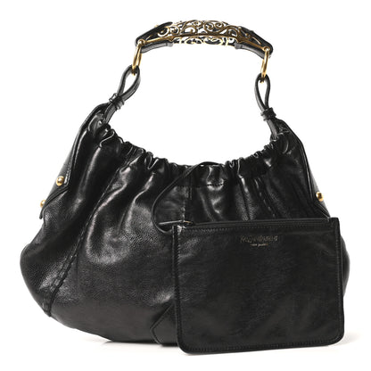 Saint Laurent Calfskin Vincennes Mombasa Hobo Black 3 of 10