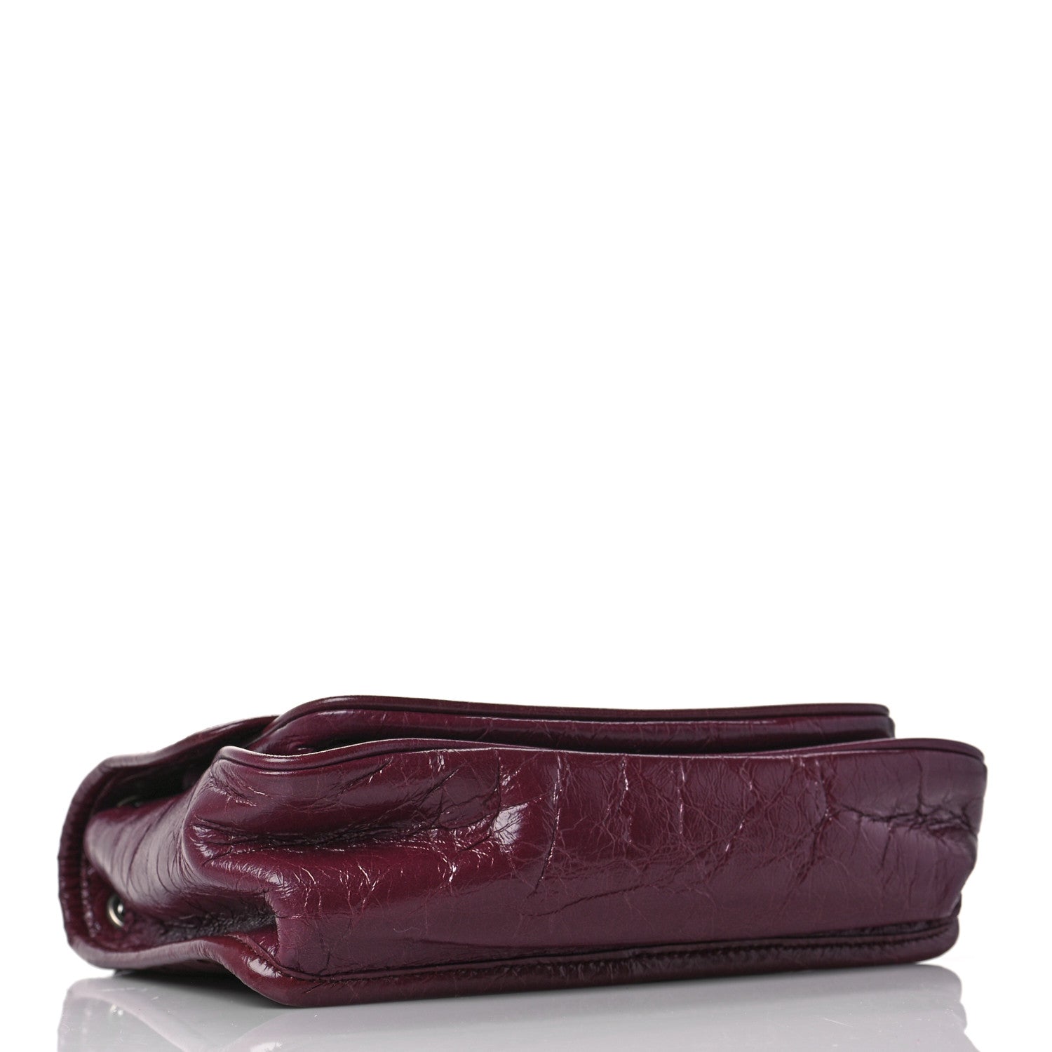 Saint Laurent Crinkled Calfskin Matelasse Monogram Baby Niki Chain Satchel Rouge Legion 4 of 8