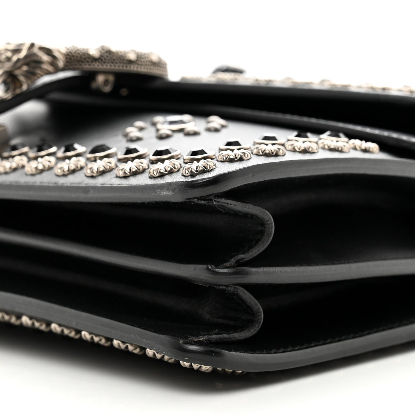 Calfskin Studded Small Dionysus Shoulder Bag Black