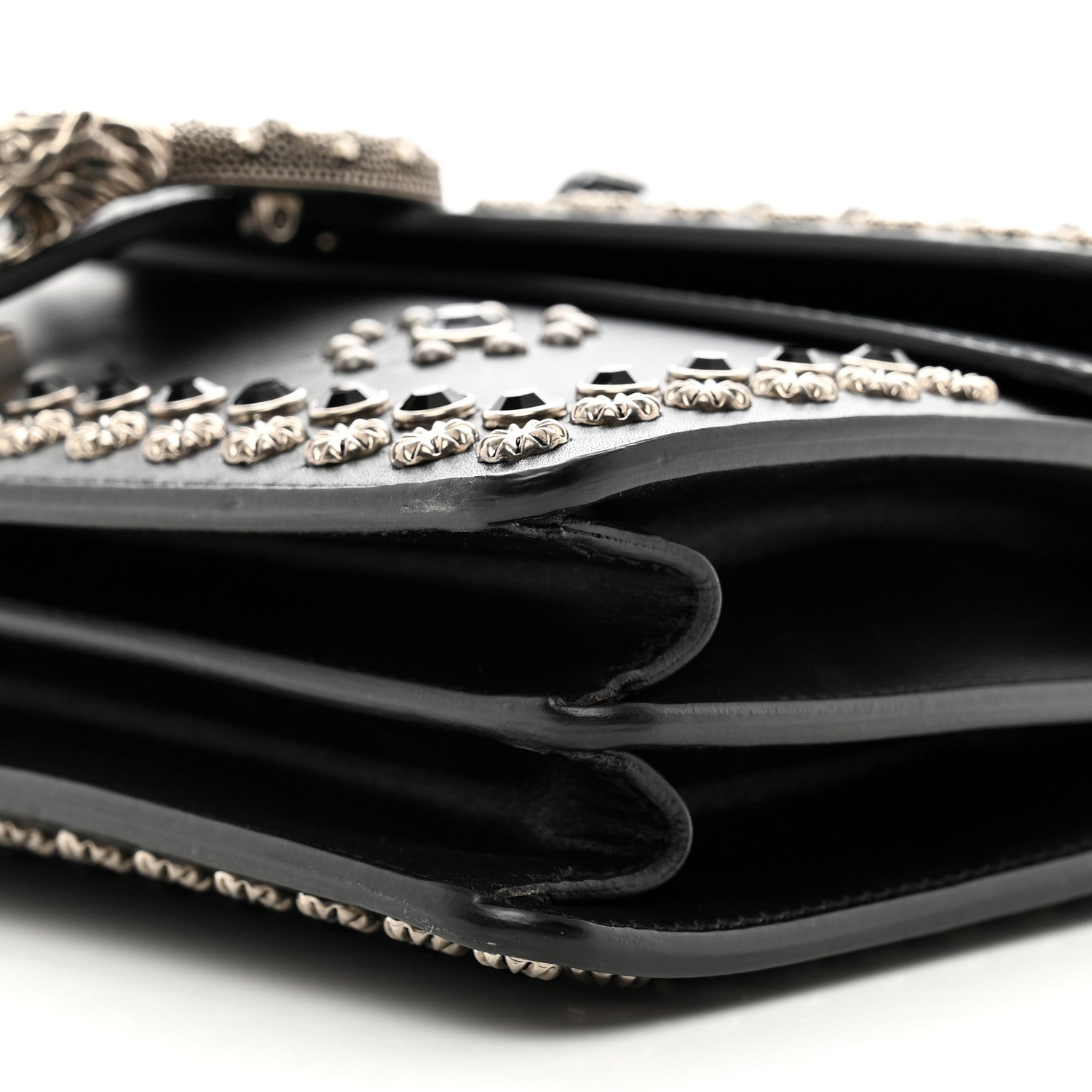 Gucci Calfskin Studded Small Dionysus Shoulder Bag Black 10 of 12