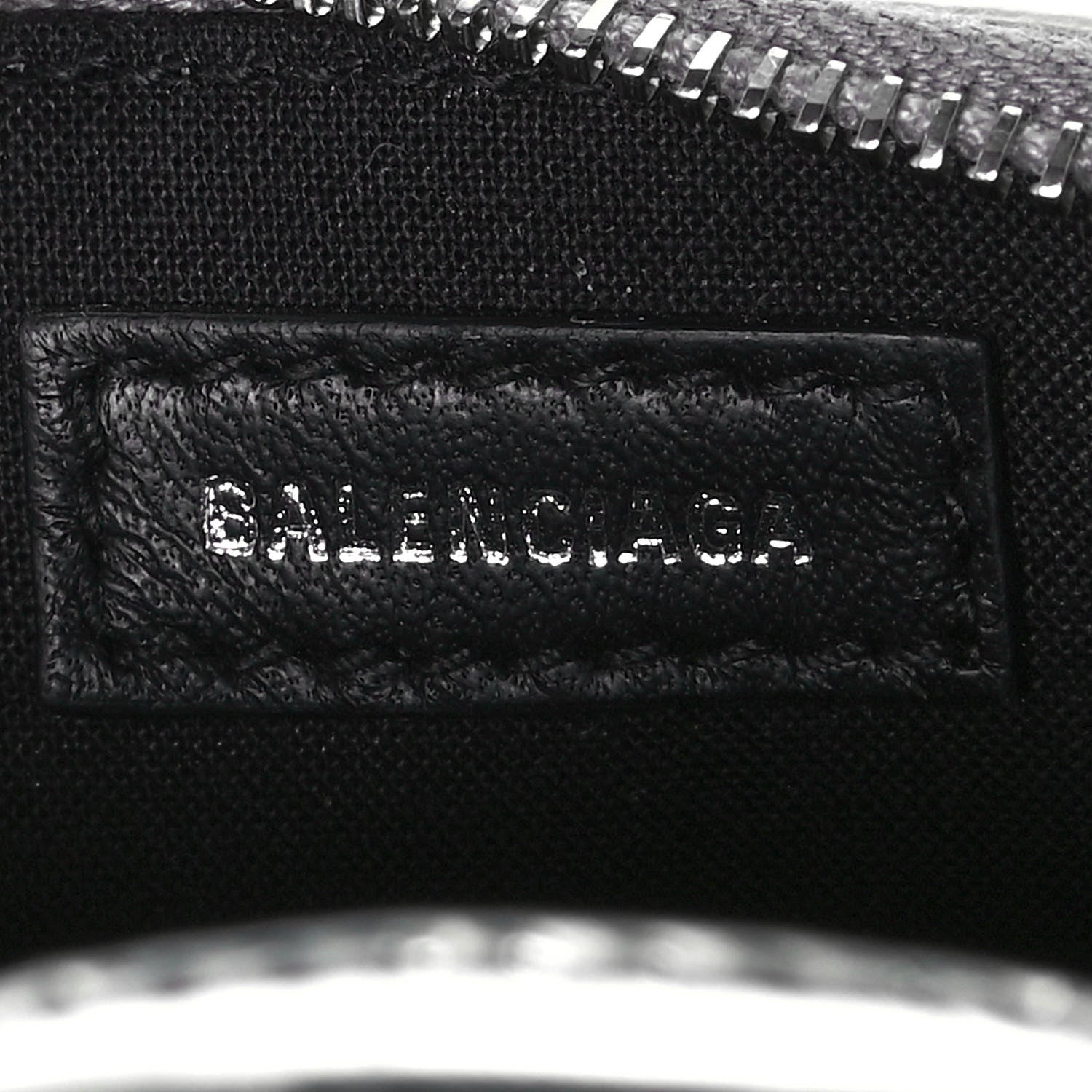 Balenciaga Metallic Calfskin Logo Crocodile Embossed Mini Ville Top Handle Bag Silver Black 6 of 12