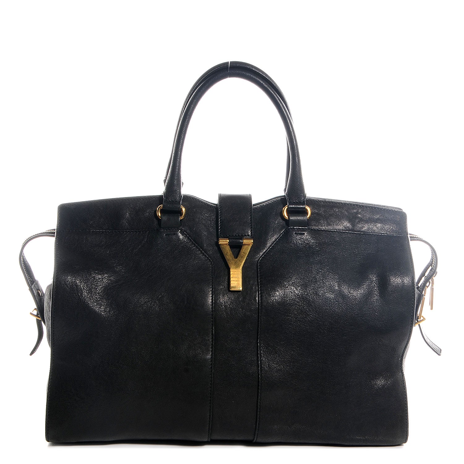 Saint Laurent Leather Large Cabas Chyc Black 1 of 8