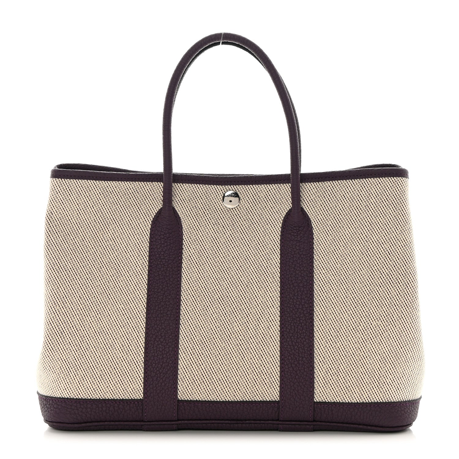 Hermes Twill H Negonda Garden Party 30 TPM Tote Ecru Cassis 1 of 11
