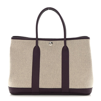 Hermes Twill H Negonda Garden Party 30 TPM Tote Ecru Cassis 1 of 11