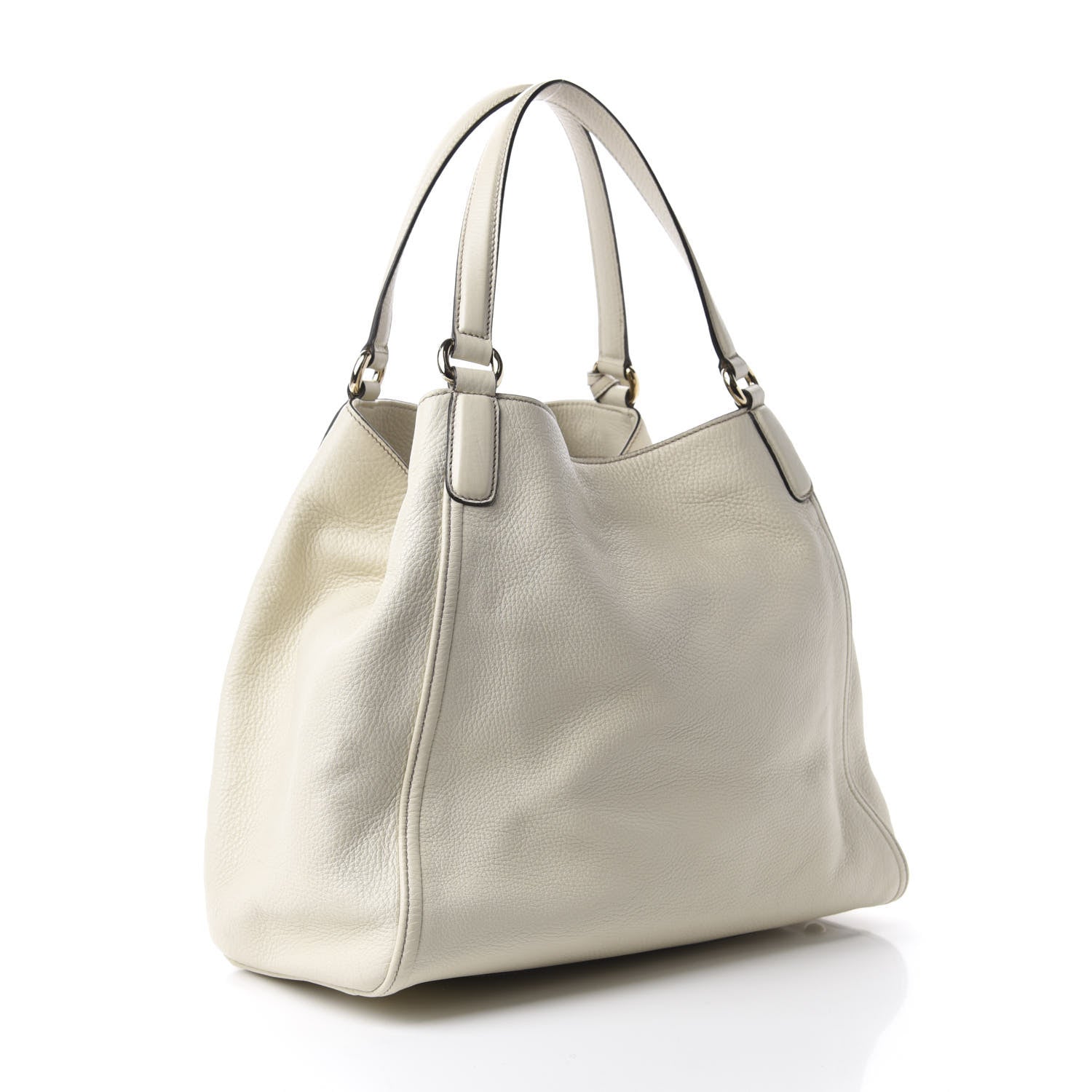 Gucci Pebbled Calfskin Medium Soho Shoulder Bag Off White 4 of 11