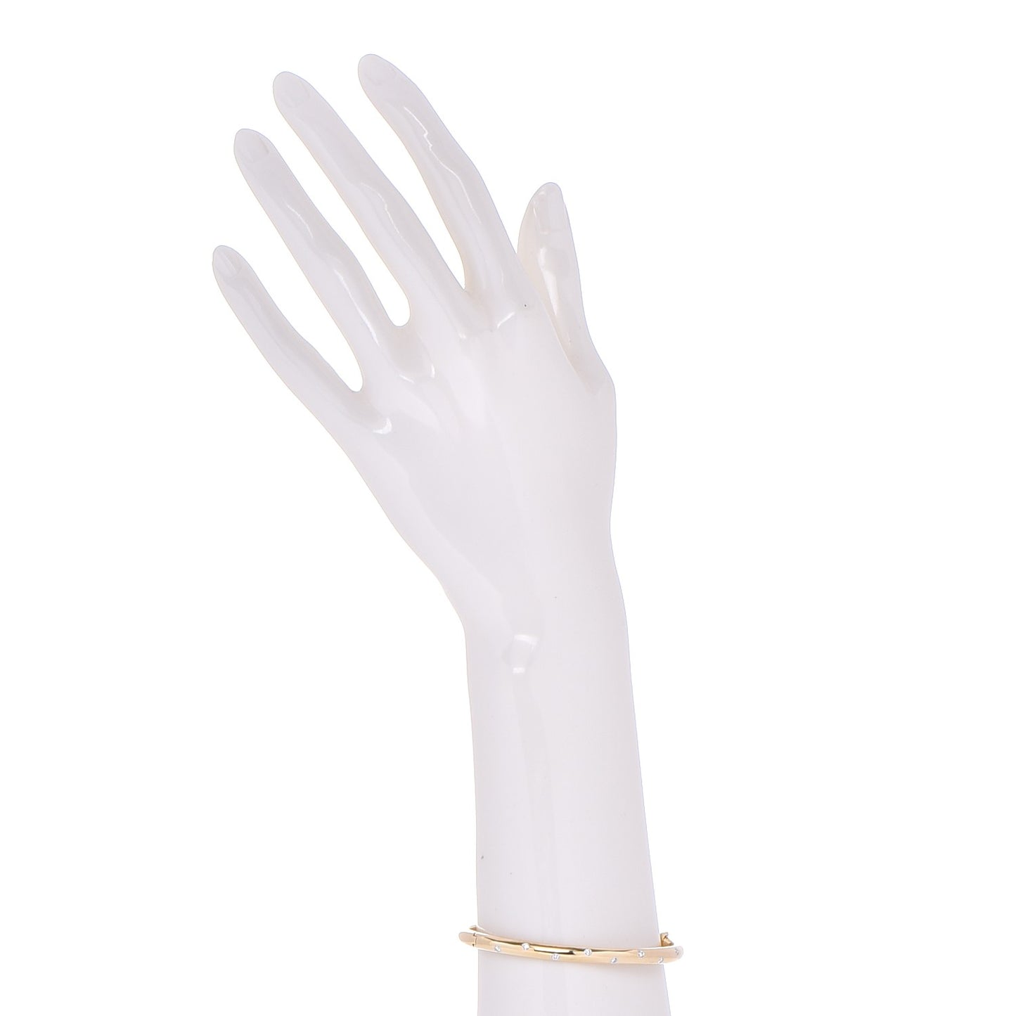 18K Yellow Gold Platinum Diamond 4.5mm Etoile Bangle Bracelet