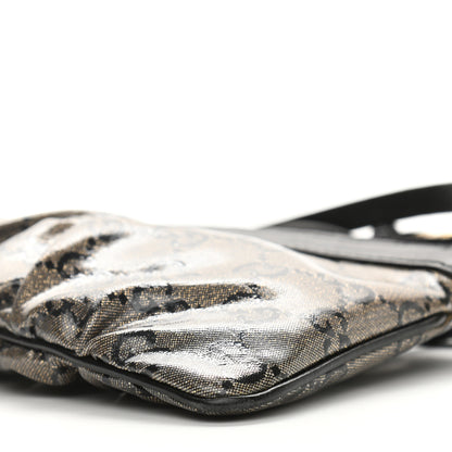 Gucci Crystal Monogram Small Flat Messenger Crossbody Black 6 of 11