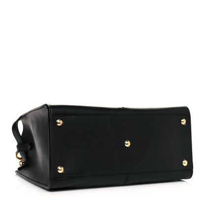 Fendi Vitello Seta Glazed Fabric FF 1974 Medium Peekaboo X-Lite Black Mogano Panna 4 of 12