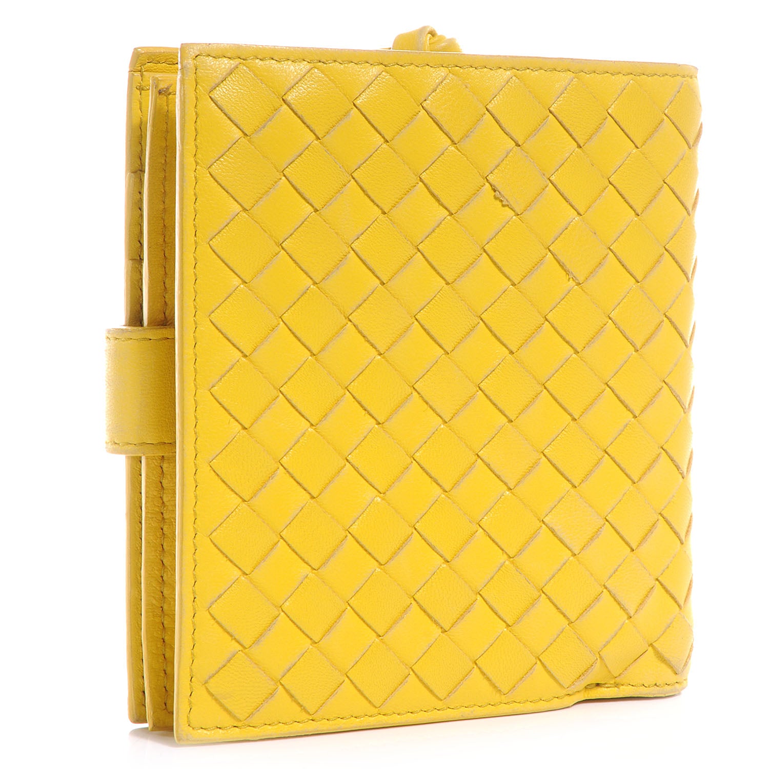Bottega Veneta Nappa Intrecciato French Compact Wallet Yellow 3 of 8