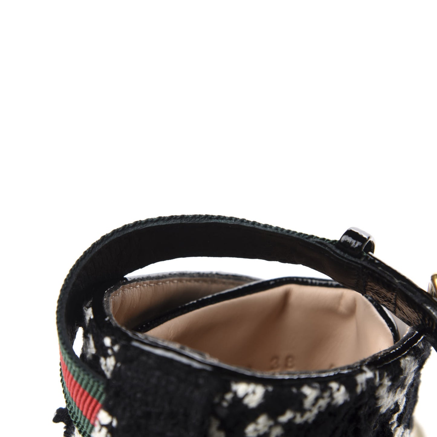 Tweed GG Monogram Lace Up Combat Ankle Boots 38 Black