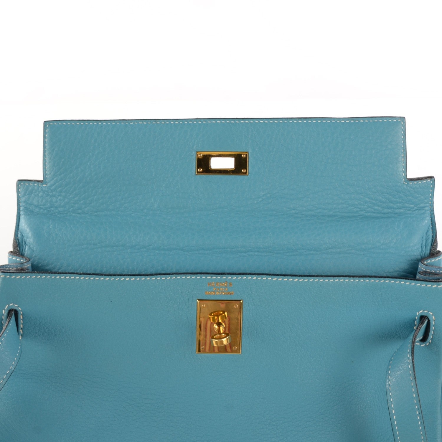 Hermes Taurillon Clemence Kelly Retourne 32 Blue Jean 13 of 20