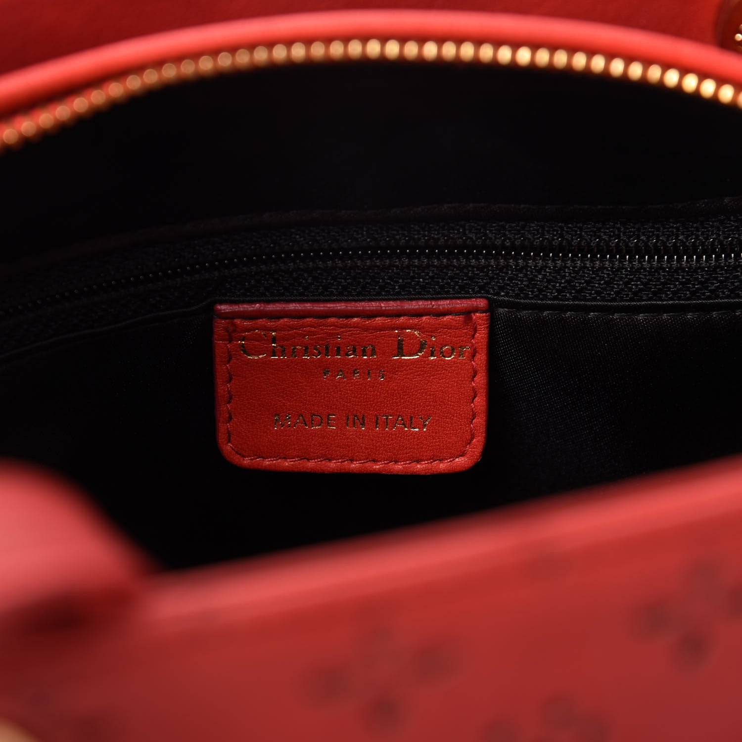 Christian Dior Calfskin Laser Cut Medium Lady Dior Red 8 of 10