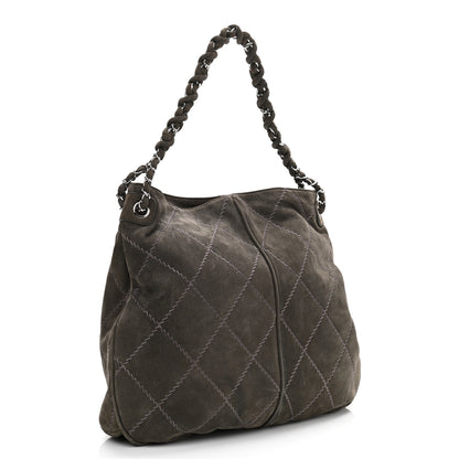 Chanel Suede Ultimate Stitch Hobo Grey 3 of 12