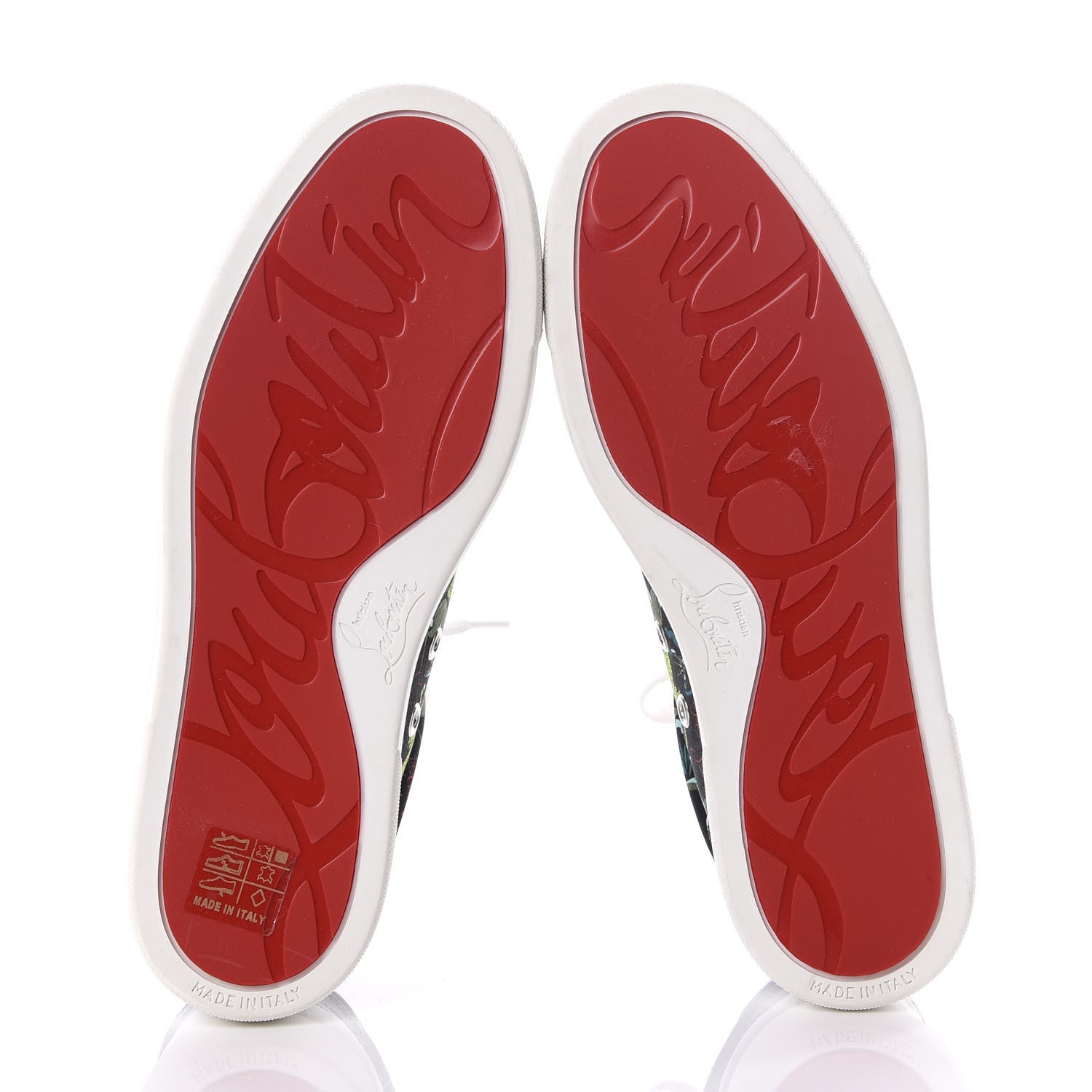 Christian Louboutin Calfskin Patent Satin Jaguar Printed Spike Vieira Low Top Sneakers 36 6 of 10