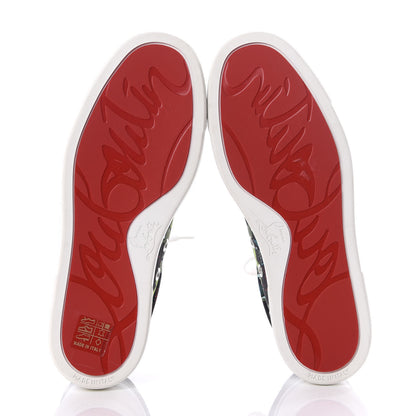 Christian Louboutin Calfskin Patent Satin Jaguar Printed Spike Vieira Low Top Sneakers 36 6 of 10