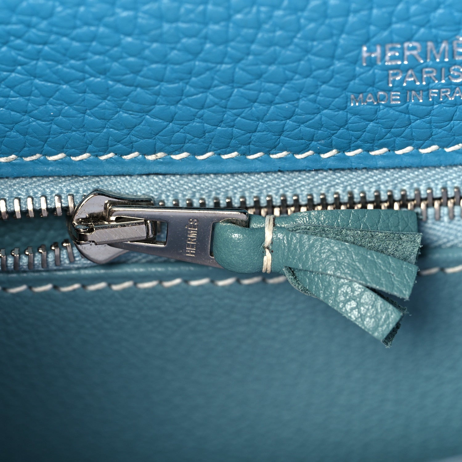 Hermes Veau Doblis Taurillon Clemence Evergrain Ghillies Kelly Retourne 32 Turquoise Ciel 20 of 38