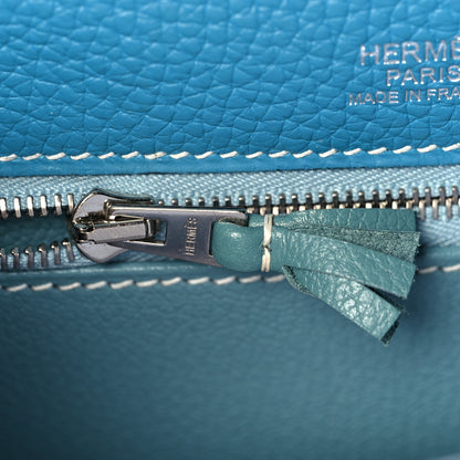 Hermes Veau Doblis Taurillon Clemence Evergrain Ghillies Kelly Retourne 32 Turquoise Ciel 20 of 38