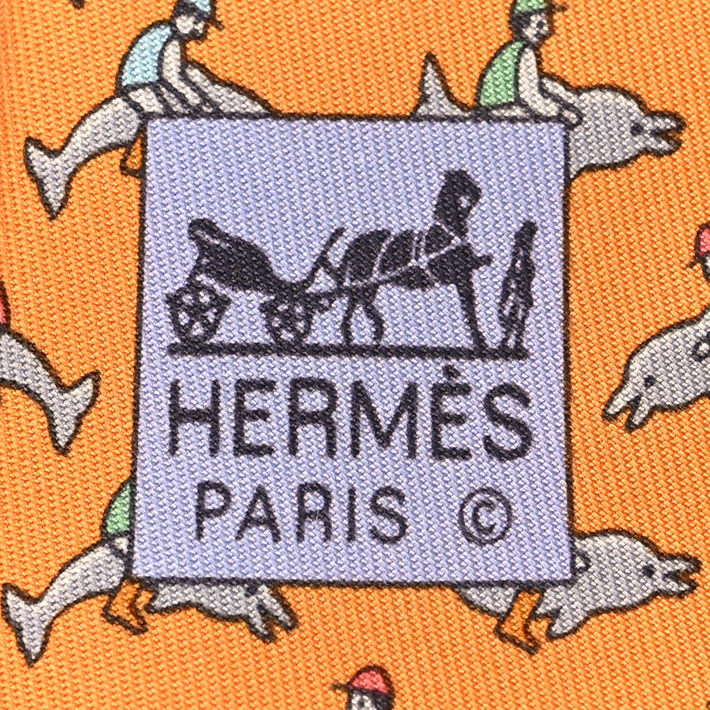 Printed Silk Mens Neck Tie Orange