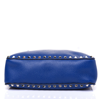 Valentino Garavani Pebbled Calfskin Small Rockstud Flip-Lock Messenger Bag Blu Delft 9 of 13