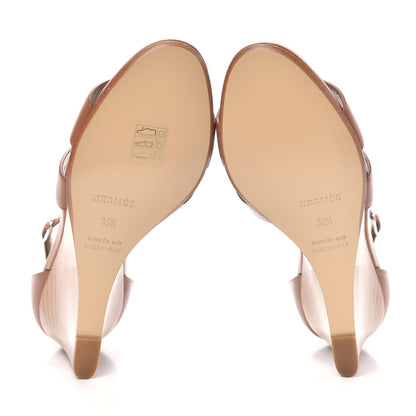 Hermes Calfskin Legend Wedge Sandals 36.5 Gold 7 of 7
