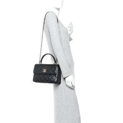 Chanel Lambskin Quilted Small Trendy CC Dual Handle Flap Bag Black 2 of 11