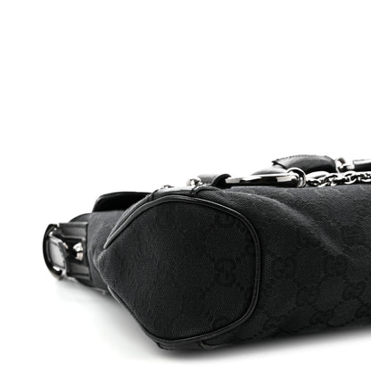 Gucci Monogram Horsebit Chain Flap Shoulder Bag Black 9 of 10