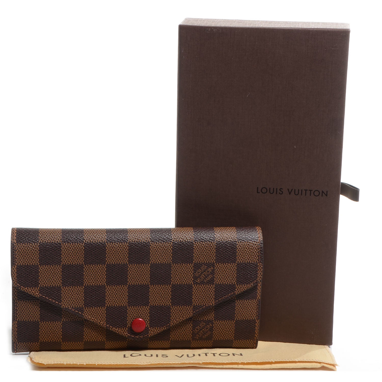 Louis Vuitton Damier Ebene Josephine Wallet Red 5 of 8