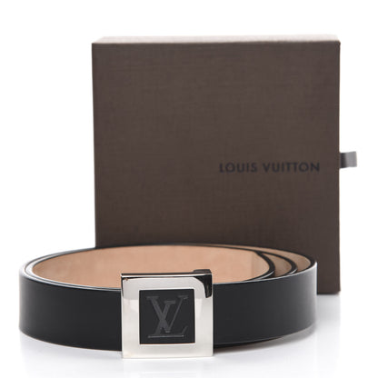 Louis Vuitton Calfskin Ceinture LV Stamped Belt 90 36 Black 6 of 6