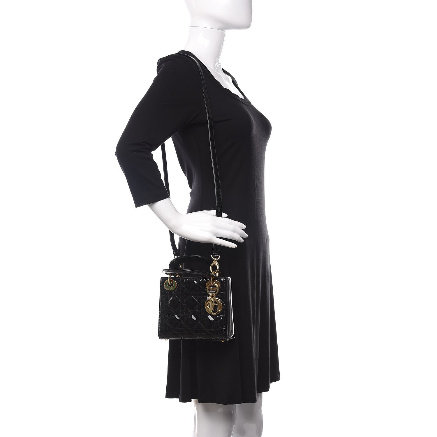 Christian Dior Patent Cannage Mini Lady Dior Black 2 of 10