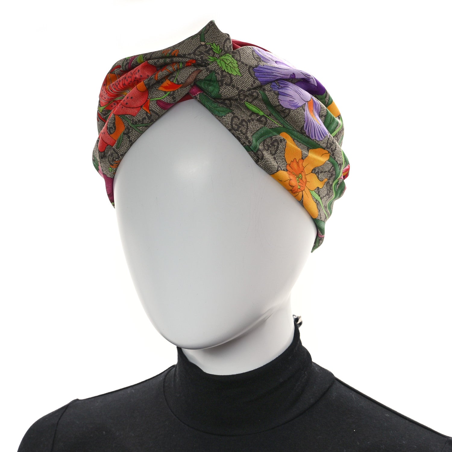 Gucci Silk Monogram Flora Print Headband M Red 2 of 6
