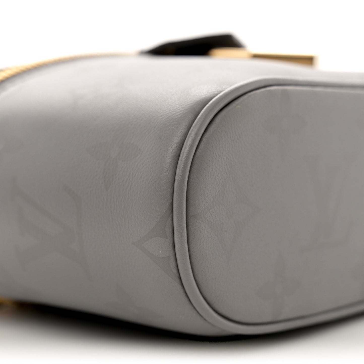 Calfskin Monogram Vanity Chain Pouch Trianon Grey